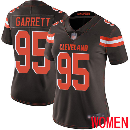 Cleveland Browns Myles Garrett Women Brown Limited Jersey #95 NFL Football Home Vapor Untouchable